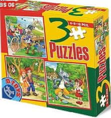 Puzzle Kocour, Chaloupka, Karkulka - DĚTSKÉ PUZZLE