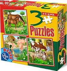 Puzzle Koně, prasata, krávy - DĚTSKÉ PUZZLE