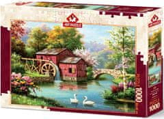 Art puzzle Puzzle Červený vodní mlýn