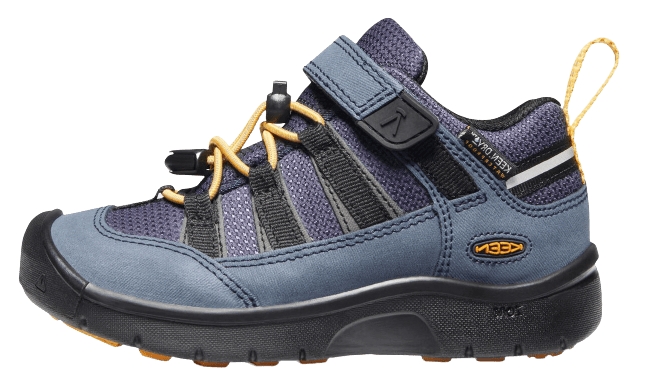 KEEN dětská kožená outdoorová obuv Hikeport 2 Low WP Y blue nights/sunflower 29 tmavě modrá