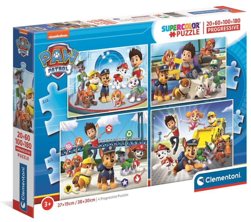 Clementoni Puzzle Paw Patrol 20+60+100+180 dílků