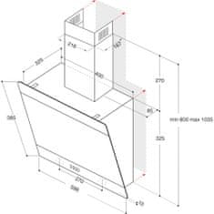 Whirlpool komínový odsavač WHVP 62F LT W