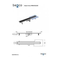Besco Odtokový žlab VIRGO BLACK 80 cm