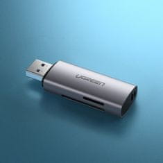 Ugreen CM216 USB 3.2 čtečka paměťových karet micro SD / SD, šedý