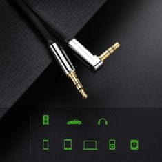 Ugreen Flat audio kabel 3.5mm mini jack 2m, stříbrný