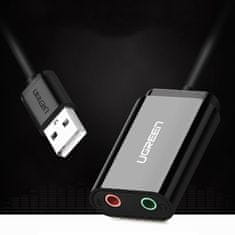 Ugreen US205 USB externí zvuková karta 15cm, bíla