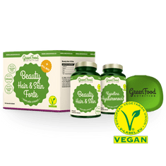 GreenFood GreenFood Výhodná sada Sada Beauty Hair & Skin Forte + dárek Pillbox