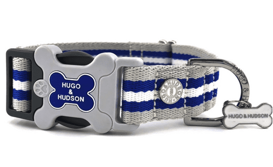 HUGO & HUDSON Modrý pruhovaný obojek Velikost: M