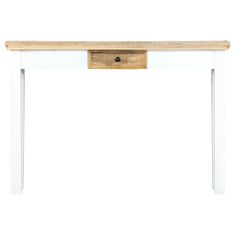 Greatstore Konzolový stůl bílohnědý 110x35x75cm masivní mangovníkové dřevo