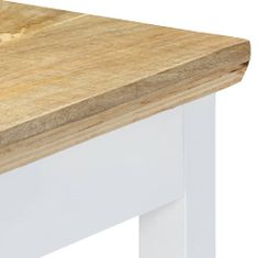 Greatstore Konzolový stůl bílohnědý 110x35x75cm masivní mangovníkové dřevo