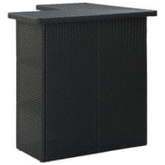 Vidaxl Rohový barový stolek černý 100 x 50 x 105 cm polyratan