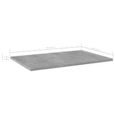 Vidaxl Přídavné police 8 ks betonově šedé 60 x 40 x 1,5 cm dřevotříska