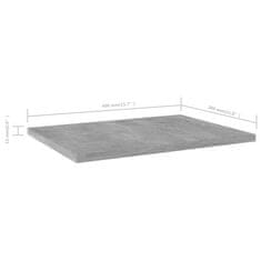 Vidaxl Přídavné police 4 ks betonově šedé 40 x 30 x 1,5 cm dřevotříska