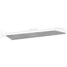 Vidaxl Přídavné police 4 ks betonově šedé 100x30x1,5 cm dřevotříska