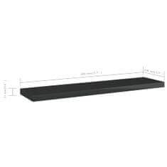 Vidaxl Přídavné police 8 ks černé vysoký lesk 40x10x1,5 cm dřevotříska