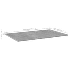 Vidaxl Přídavné police 4 ks betonově šedé 80 x 50 x 1,5 cm dřevotříska