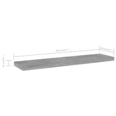 Greatstore Přídavné police 4 ks betonově šedé 40 x 10 x 1,5 cm dřevotříska