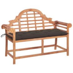 Greatstore Zahradní lavice s taupe poduškou 120 cm masivní teak