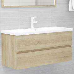 Vidaxl 2dílný set koupelnového nábytku dub sonoma dřevotříska