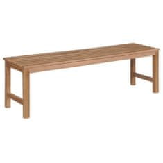 Greatstore Zahradní lavice s šedou poduškou 150 cm masivní teak