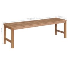 Greatstore Zahradní lavice se zelenou poduškou 150 cm masivní teak