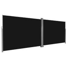 Greatstore Zatahovací boční markýza / zástěna 200 x 600 cm černá