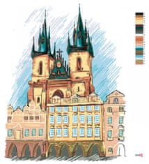 ZUTY Malování podle čísel - TÝNSKÝ CHRÁM PRAHA 40x50 cm bez rámu a bez vypnutí plátna