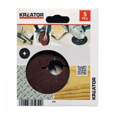 Kreator KRT250505 - 5x Fibrový brusný kotouč 125 mm G80