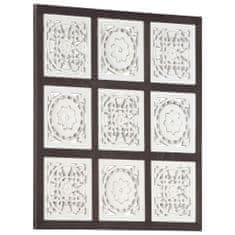 Greatstore Ručně vyřezávaný nástěnný panel MDF 60x60x1,5 cm hnědý a bílý