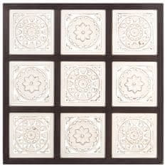 Greatstore Ručně vyřezávaný nástěnný panel MDF 60x60x1,5 cm hnědý a bílý