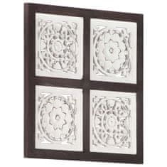 Greatstore Ručně vyřezávaný nástěnný panel MDF 40x40x1,5 cm hnědý a bílý