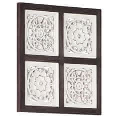 Greatstore Ručně vyřezávaný nástěnný panel MDF 40x40x1,5 cm hnědý a bílý