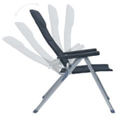 Greatstore Polohovací zahradní židle 2 ks hliník šedé