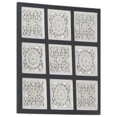 Vidaxl Ručně vyřezávaný nástěnný panel MDF 60x60x1,5 cm černý a bílý