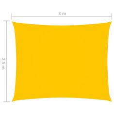 Greatstore Stínící plachta oxfordská látka obdélníková 2,5 x 3 m žlutá