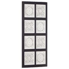 Greatstore Ručně vyřezávaný nástěnný panel MDF 40x80x1,5 cm černý a bílý