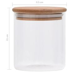 Greatstore Skleněné dózy s bambusovým víčkem 6 ks 600 ml