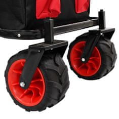 Greatstore Skládací ruční vozík kov červeno-černý