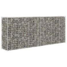 Greatstore Gabionový koš pozinkovaná ocel 85 x 30 x 200 cm stříbrný