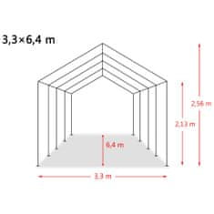 Greatstore Mobilní přístřešek pro zvířata PVC 550 g/m2 3,3x6,4m tm. zelený