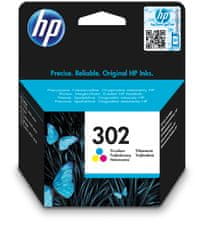 HP 302 tříbarevná - originální náplň (F6U65AE)