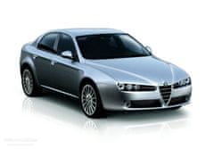 Levelcar Alfa Romeo 159 (2005 - 2011) Velurové autokoberce PREMIUM černé s barevným prošitím Barva prošití: Bílá