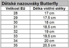 HolidaySport Dětské nazouváky Butterfly modré EU 35