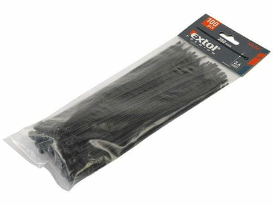 Extol Premium Pásky na vodiče černé, 150x2,5mm, 100ks, NYLON