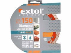 Extol Premium Kotouč diamantový řezný turbo plus, 115x22,2mm, suché i mokré řezání