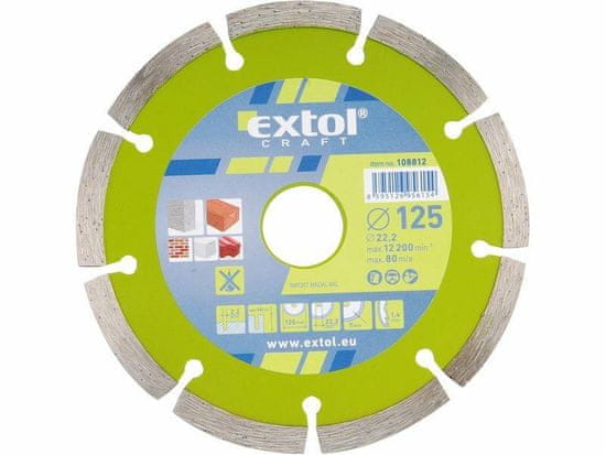 Extol Craft Kotouč diamantový řezný segmentový, 230x22,2mm, suché řezání