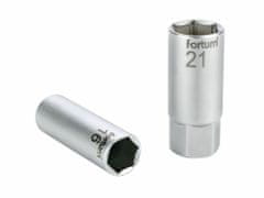 Fortum Hlavice nástrčná na zapalovací svíčky, 1/2", 21mm, L 65mm, 61CrV5