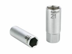 Fortum Hlavice nástrčná na zapalovací svíčky, 1/2", 21mm, L 65mm, magnet, 61CrV5