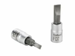 Fortum Hlavice zástrčná šroubovák plochý, 1/4", 4mm, L 37mm, CrV/S2