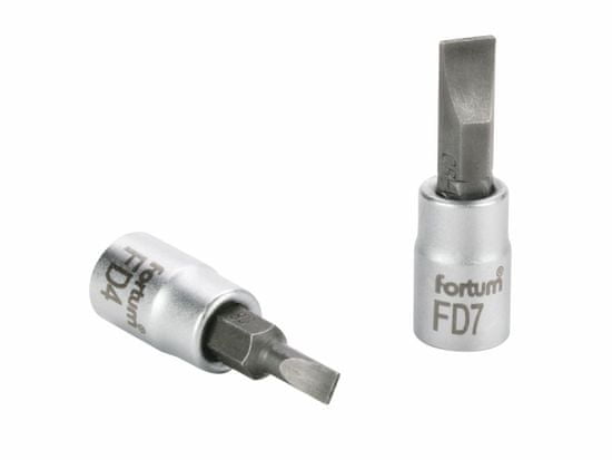 Fortum Hlavice zástrčná šroubovák plochý, 1/4", 5,5mm, L 37mm, CrV/S2